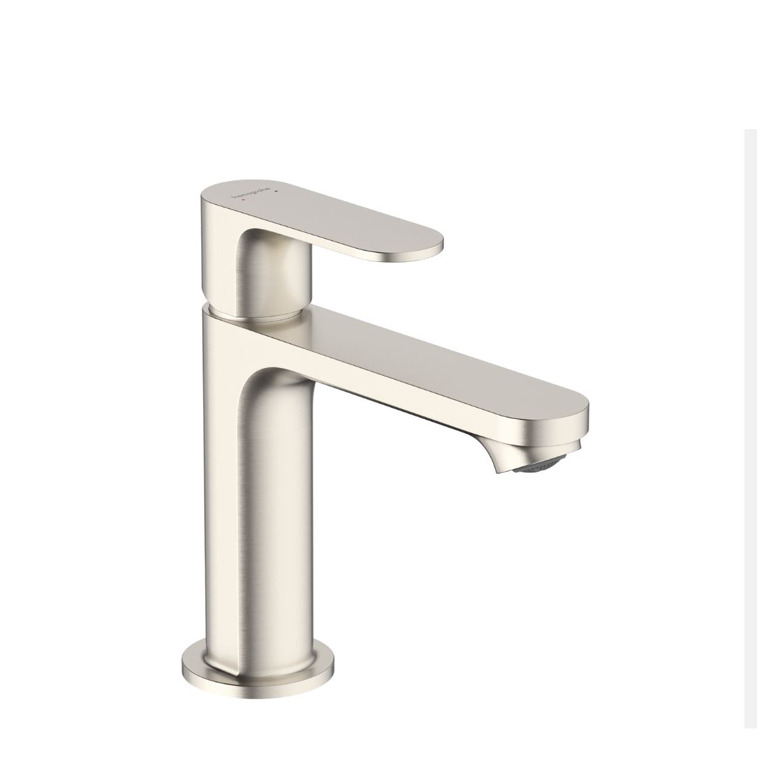 brushed Nickel paddle lever basin mixer tap