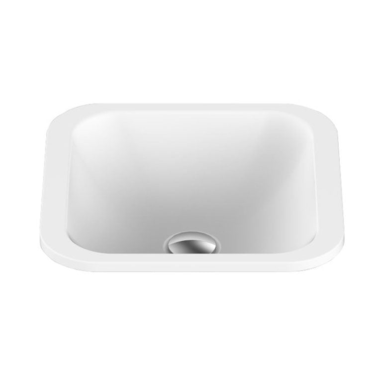ceramic square inset basin gloss or matte white
