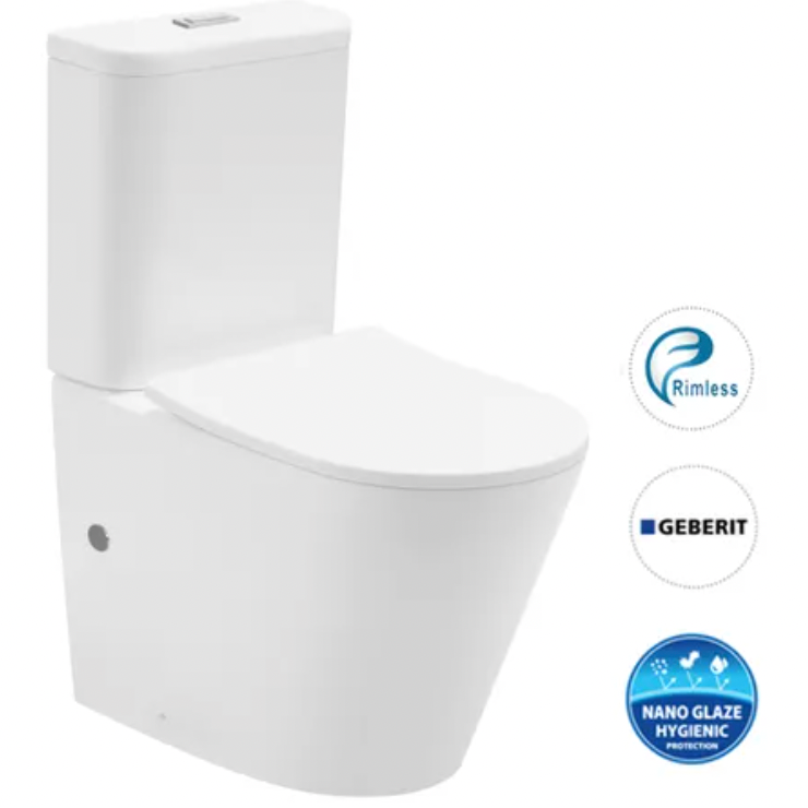 Gloss ceramic back to wall toilet suit