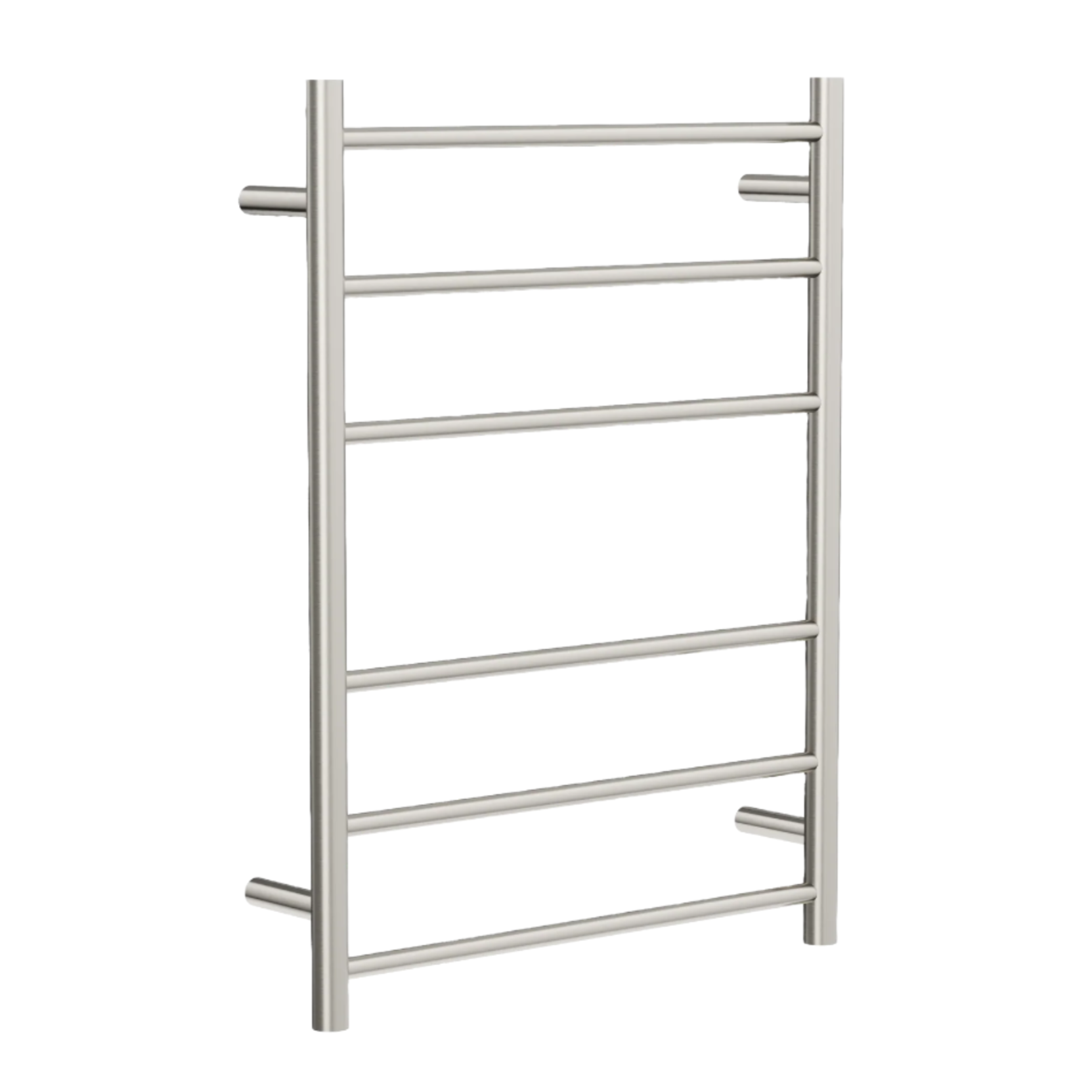 Linsol Avid Round 6 Bar Heated Towel Rail  Brushed Nickel 800x600mm