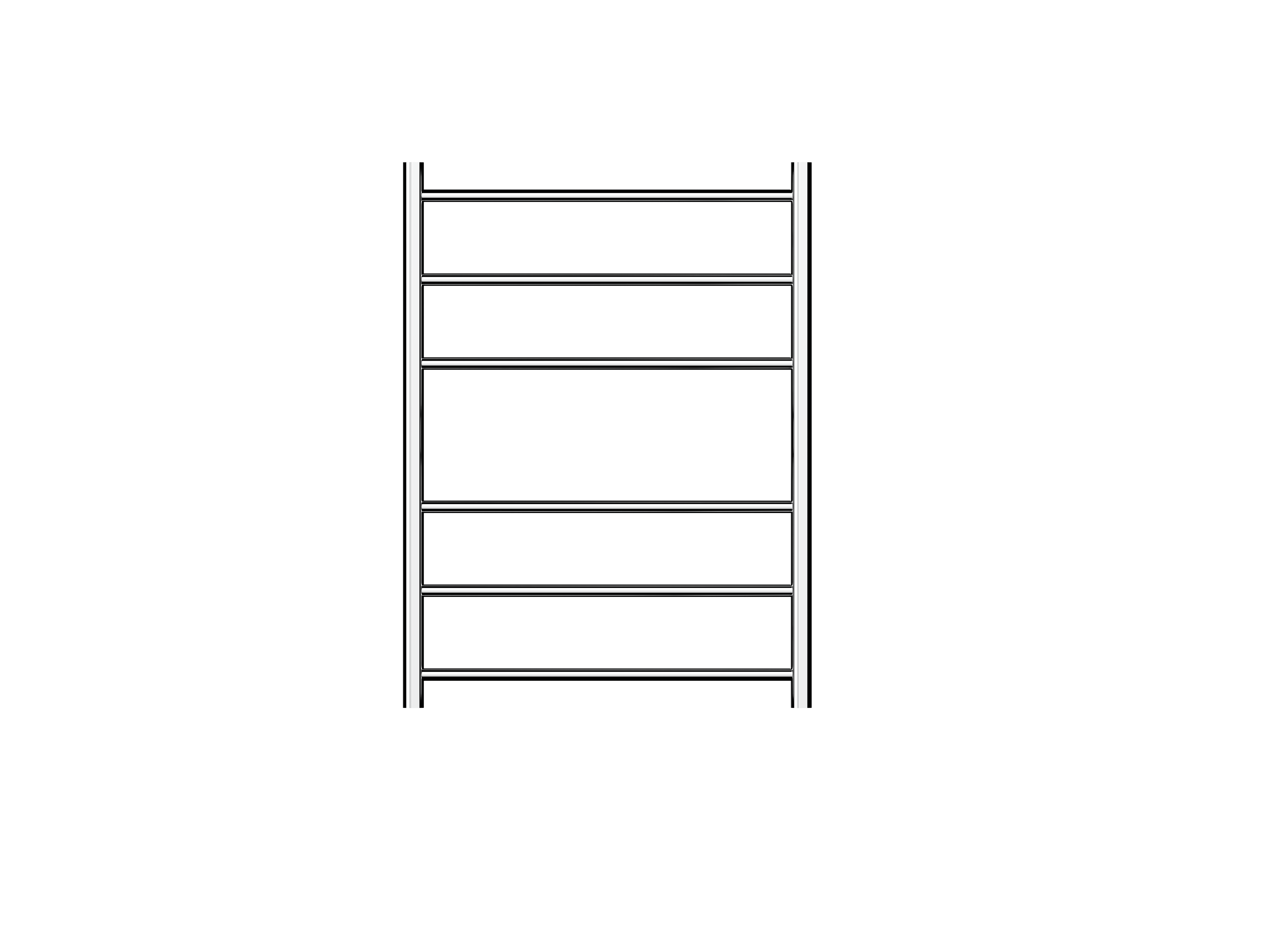 Linsol Avid Round 6 Bar Heated Towel Rail Chrome 800x600mm