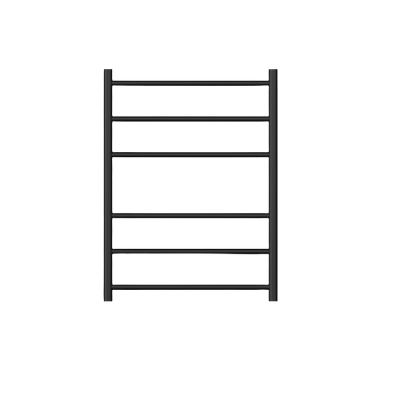 Linsol Avid Round 6 Bar Heated Towel Rail  Matte Black 800mmx600mm