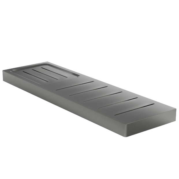 Gunmetal shower shelf with soap dish