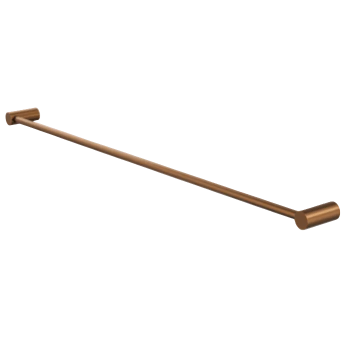 A single bathroom towel bar in a warm bronze finish, shown horizontally against a plain white background.