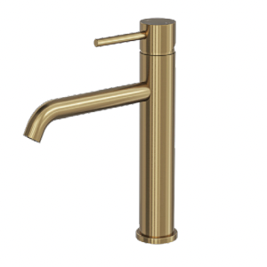 Extended bathroom Basin Mixer tap Brushed Brass
