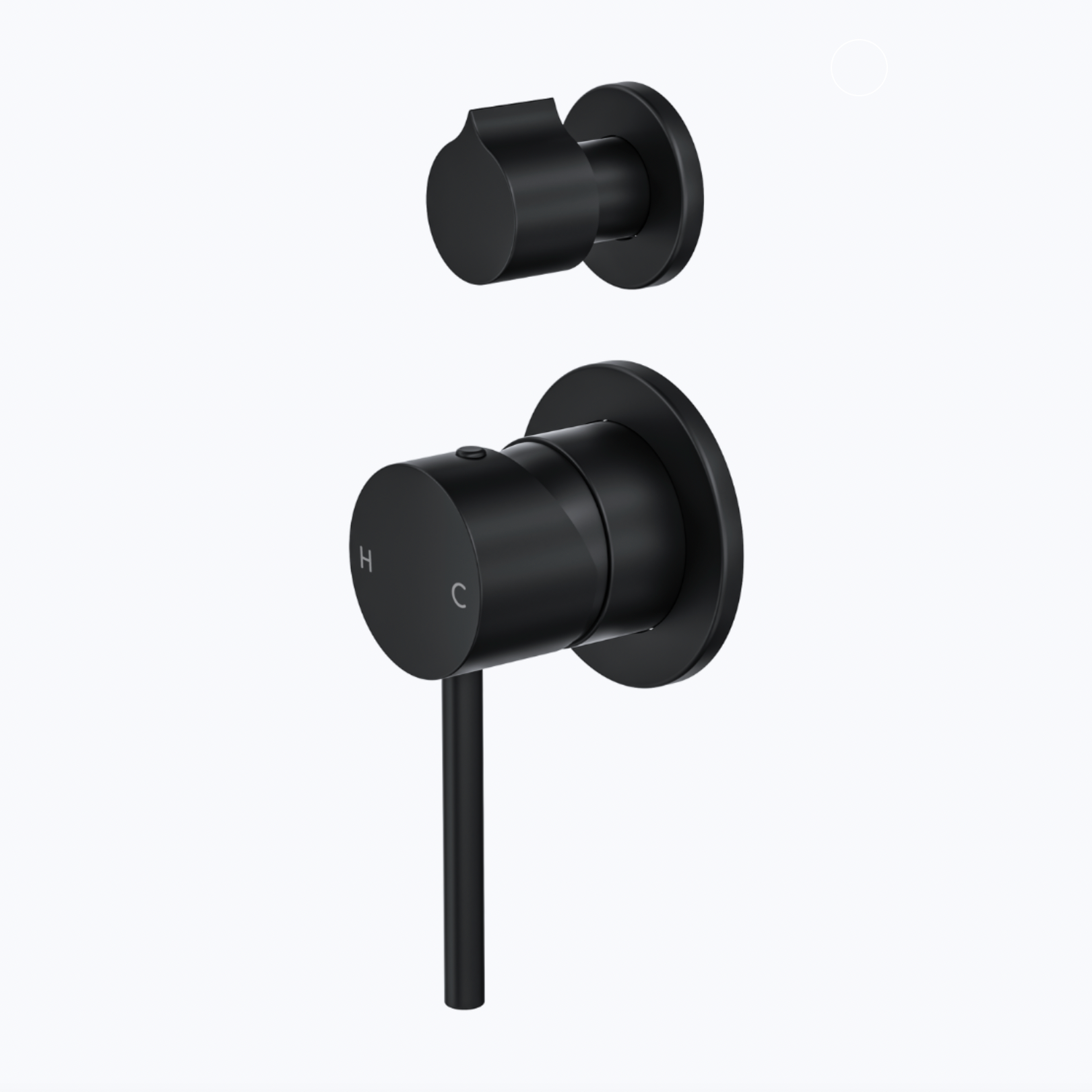 Matte Black bathroom in wall diverter mixer  with pin  handle and easy grip rotary diverter Knob