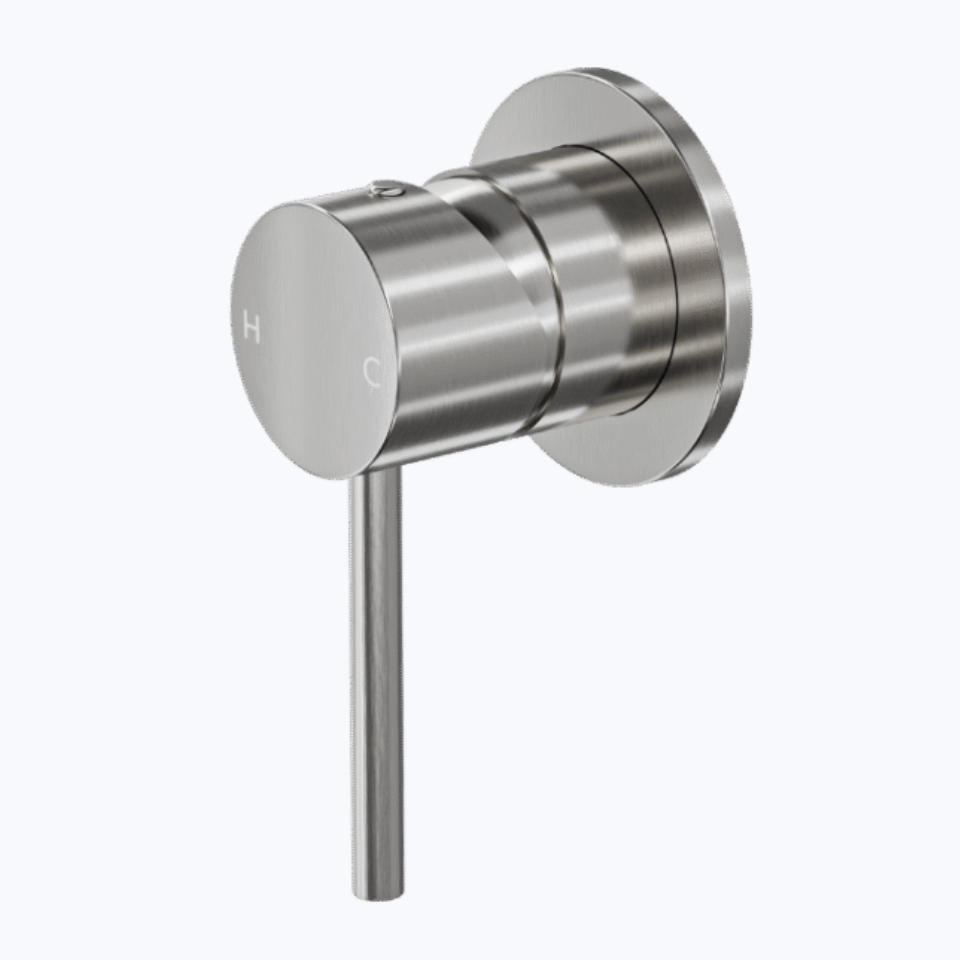 Brushed nickel shower bath water mixer tap 