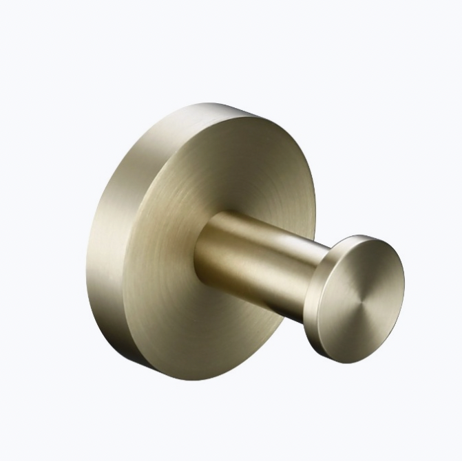 brushed nickel round robe hook