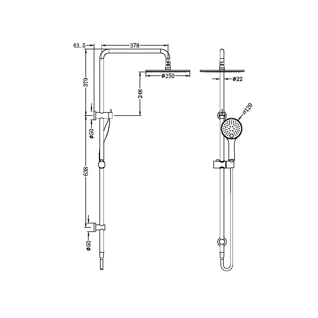 Nero Dolce/Mecca Combination Shower Gun Metal