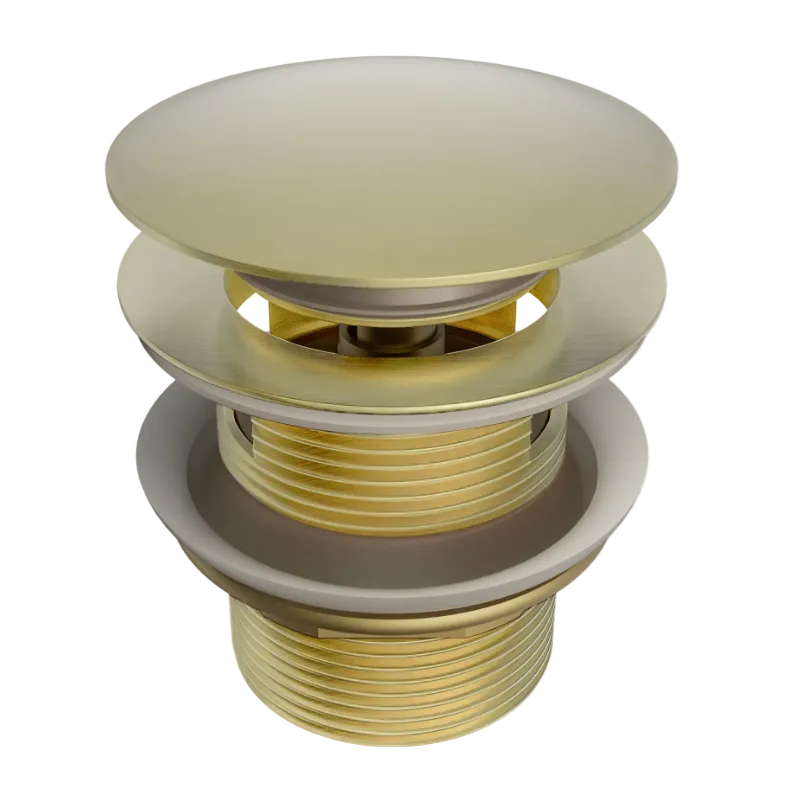 Brushed brass bth pop up plug and waste with overflow
