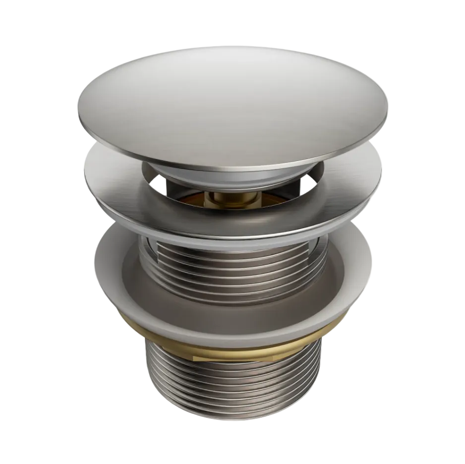 Pop up plug and waste for bathtub brushed nickel  colour with overflow