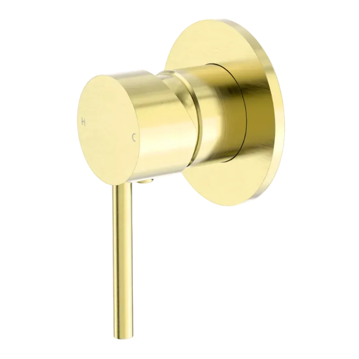 Gold wall-mounted shower control water and temperature mixer 