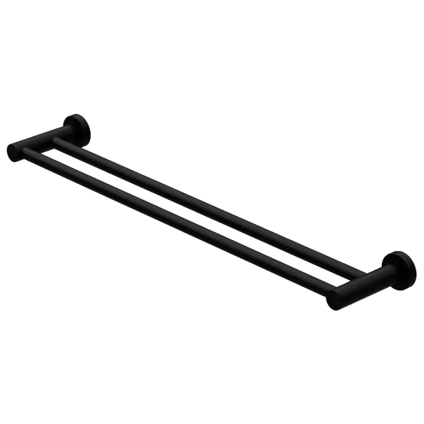 600mm black bathroom double towel 