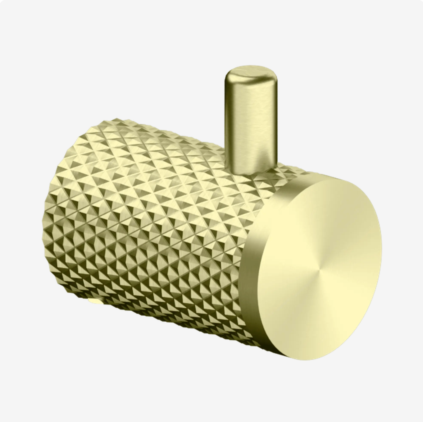 Gold-colored bathroom robe hook with textured surface 