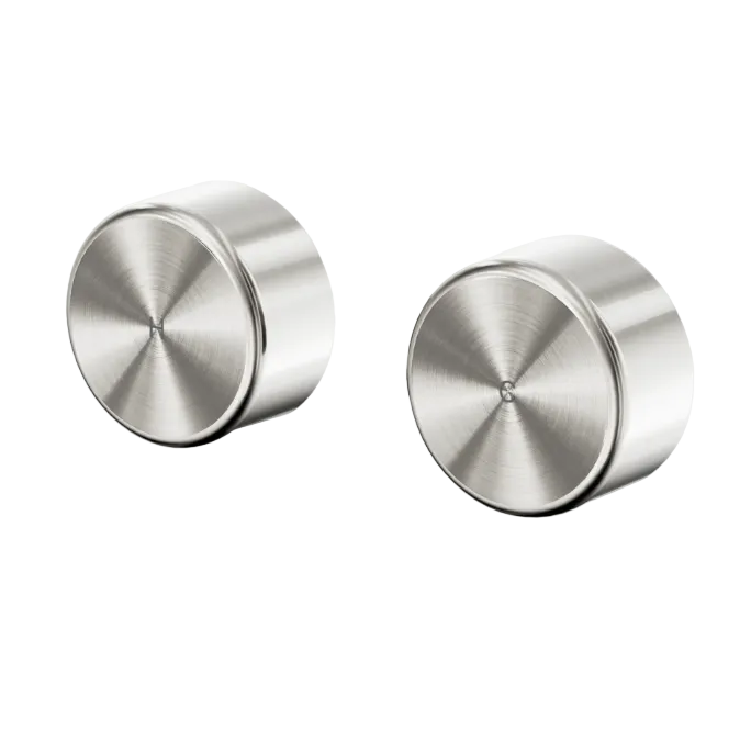 Circular brushed nickel wall top assemblies taps 