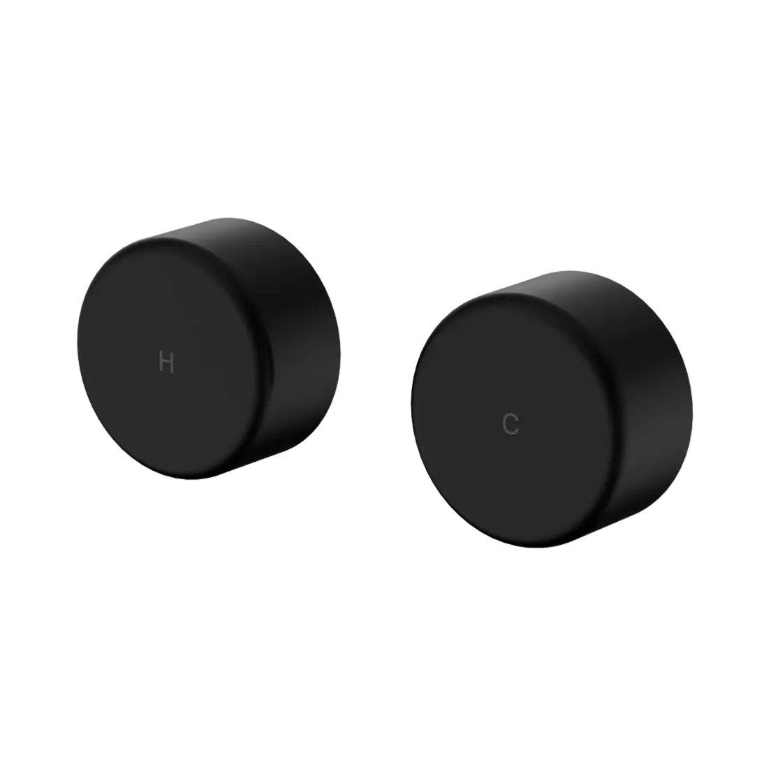round matte black wall top assemblies with ceramic spindles