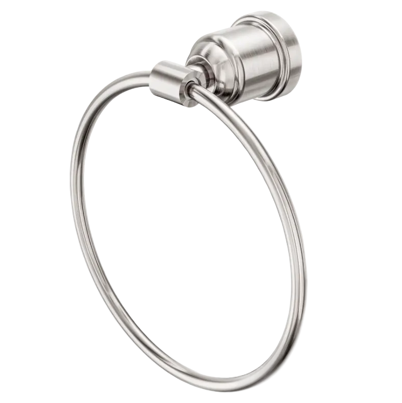 brushed nickel heritage towel ring