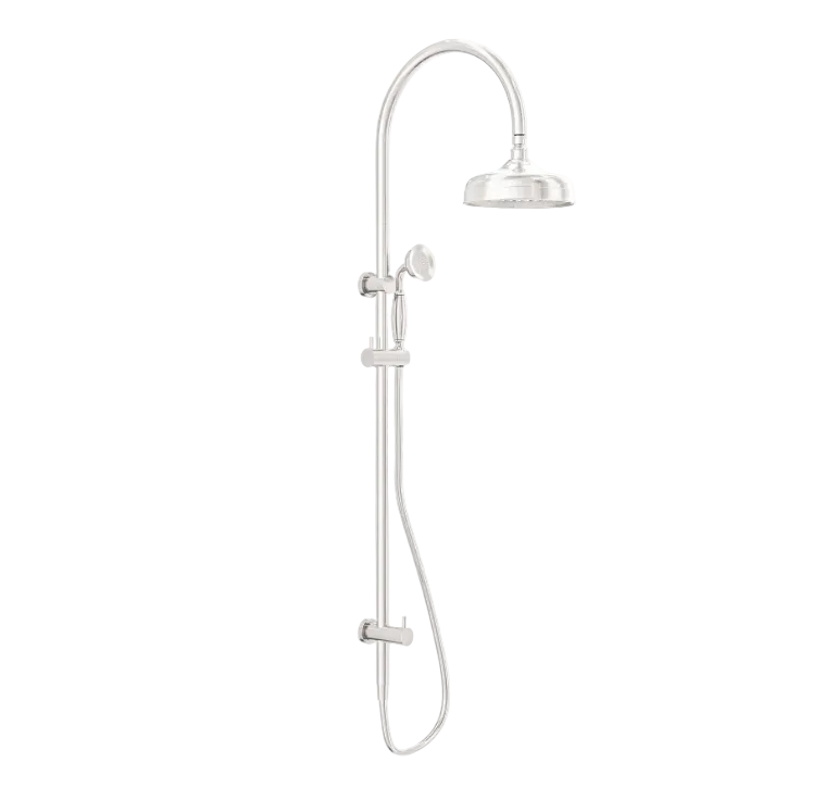 heritage design chrome twin shower head and hose .