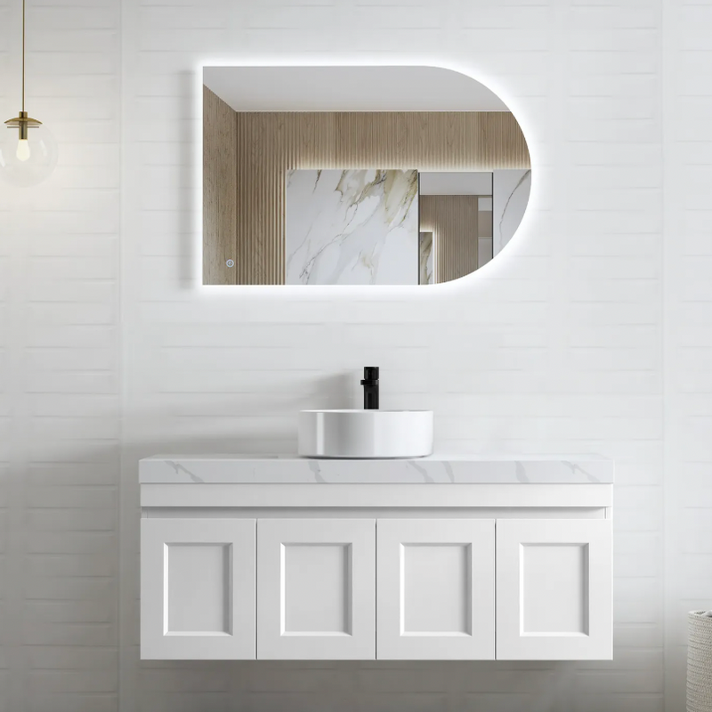 1200mm mate white hampton with soft closing doors