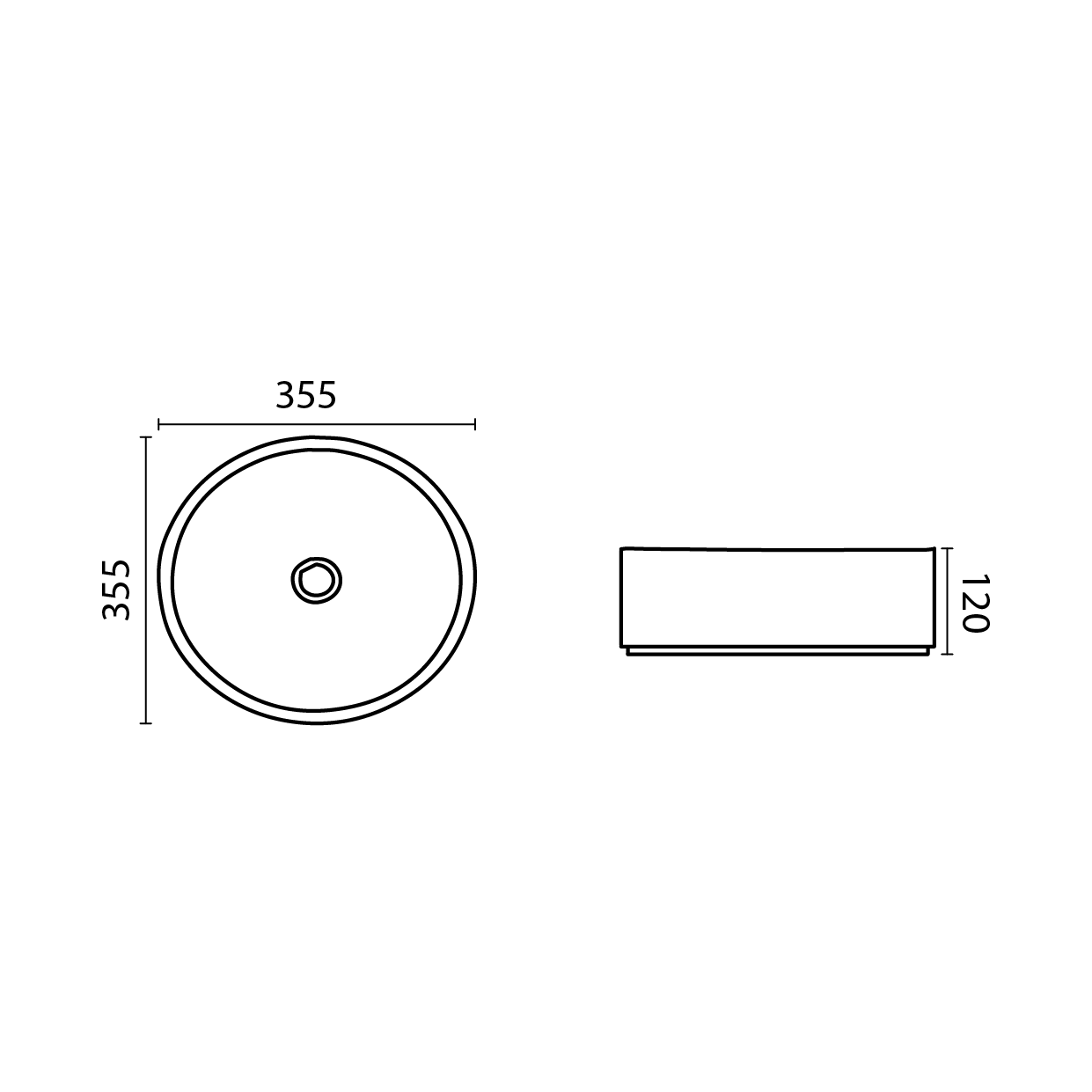 Donii Parco Matte Grey Round Above Counter Basin 355x355