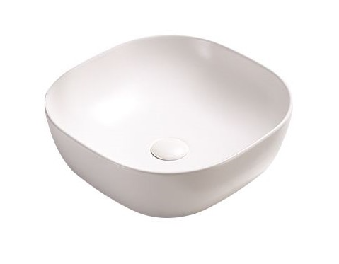 Donii Alexis Matte White Square Above Counter Basin 370x370