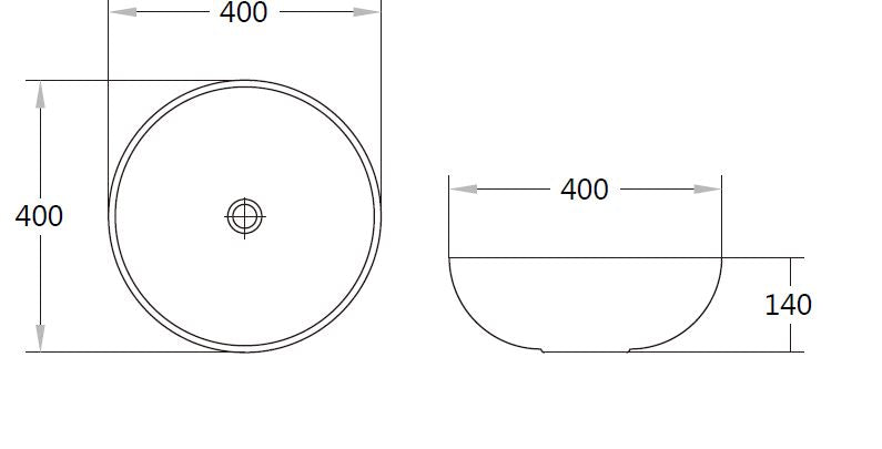 Donii Vesna Matte Grey Round Above Surface Mount  Basin 405x405