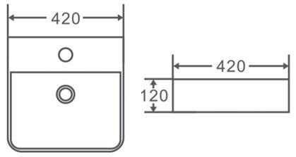 Donii Ubella Gloss White Square Wall Hung Or Above Surface Mount Basin 420x420