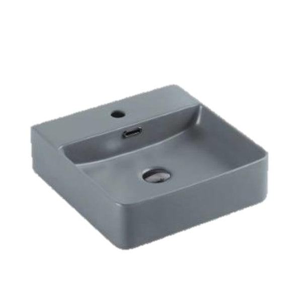 Donii Ubella Matte Grey Square Wall Hung Or Above Surface Mount Basin 420x420