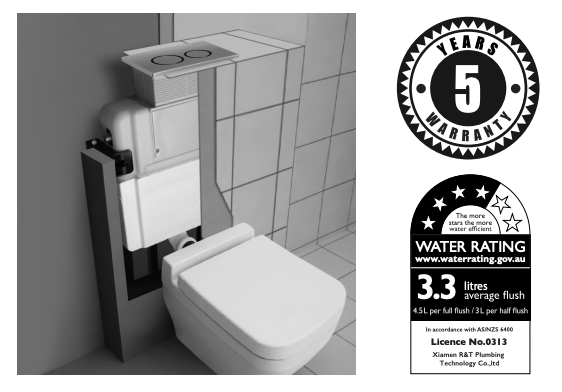 Paco Jaanson Breeze Frameless Inwall Undercounter Floor Mount Mechanical Cistern