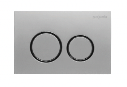round inwall under counter toilet pan cistern matte chrome  round dual flush  buttons