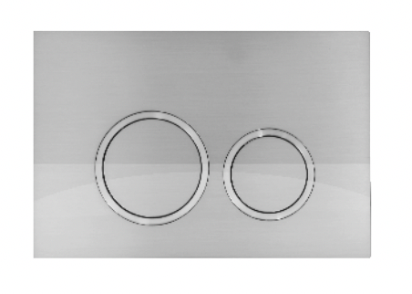 polished chrome inwall cistern round dual flush buttons