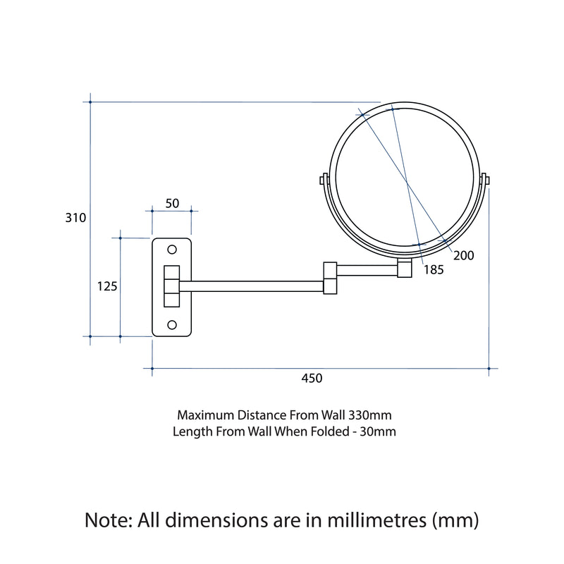 Thermogroup 1 &5 Magnification  Brushed Brass Mirror