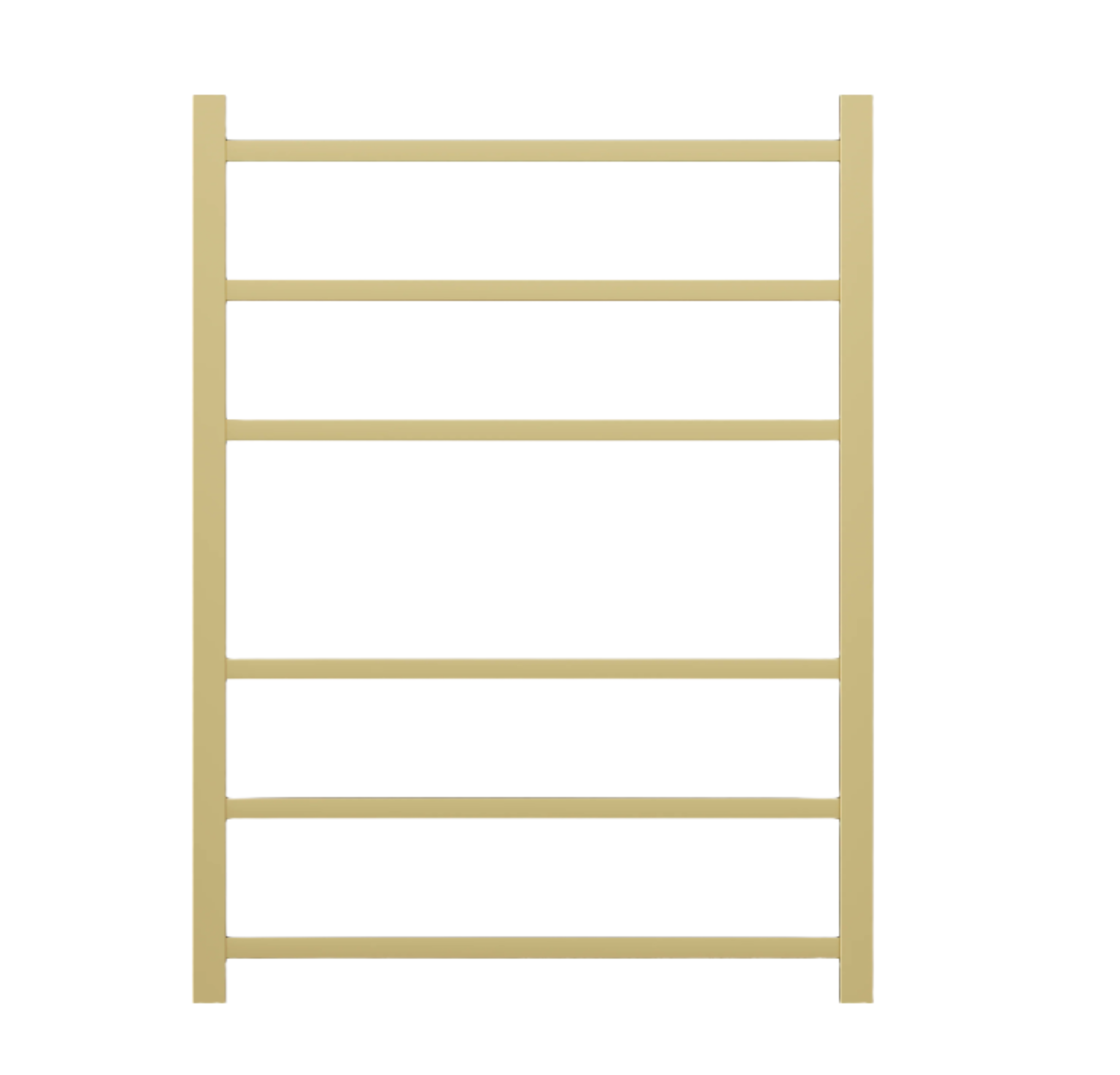 Linsol Spirit Square 6 Bar Heated Towel Rail  Brushed Brass 800x600mm