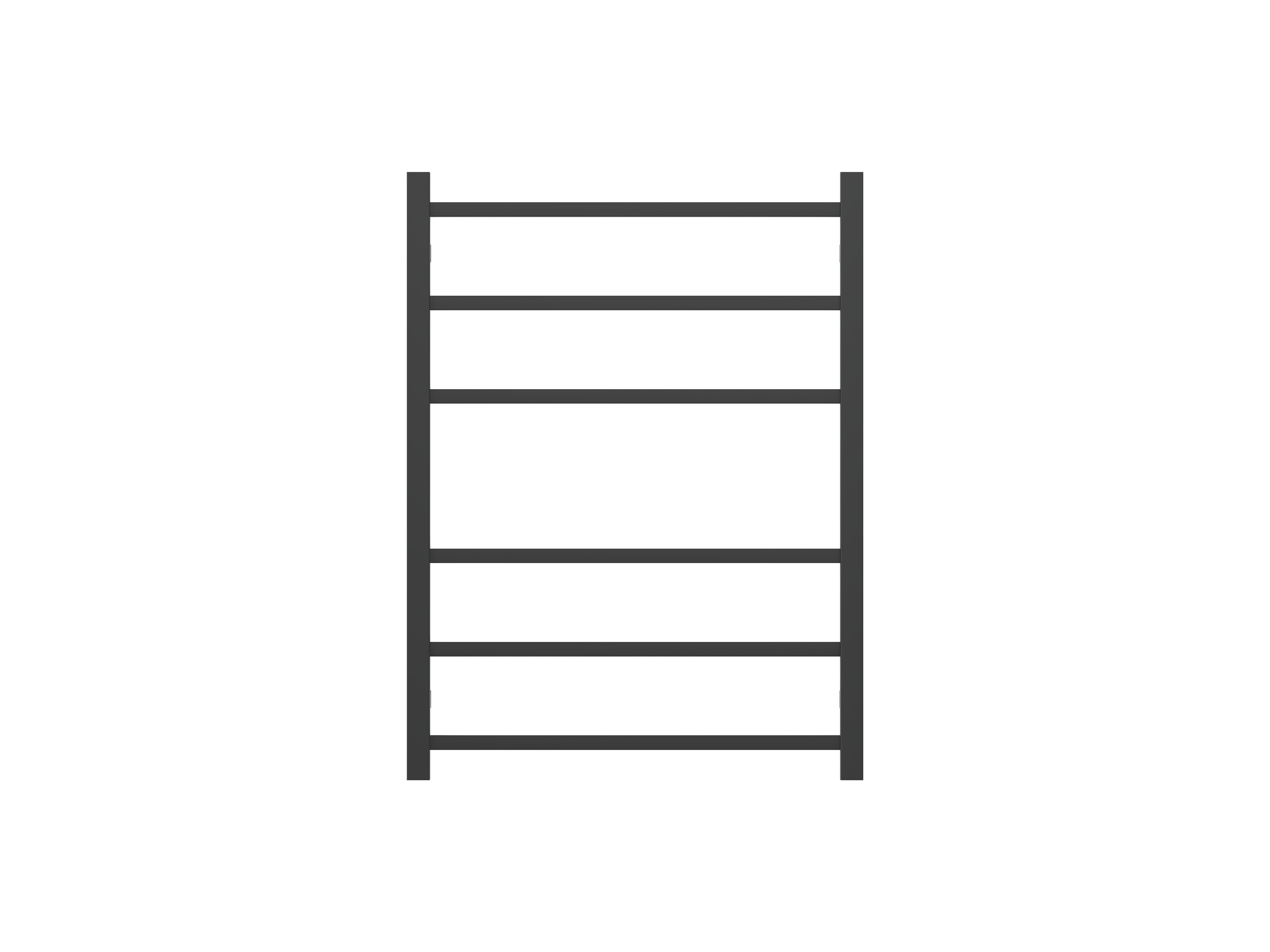 Linsol Spirit Square 6 Bar Heated Towel Rail Matte Black 800x600mm