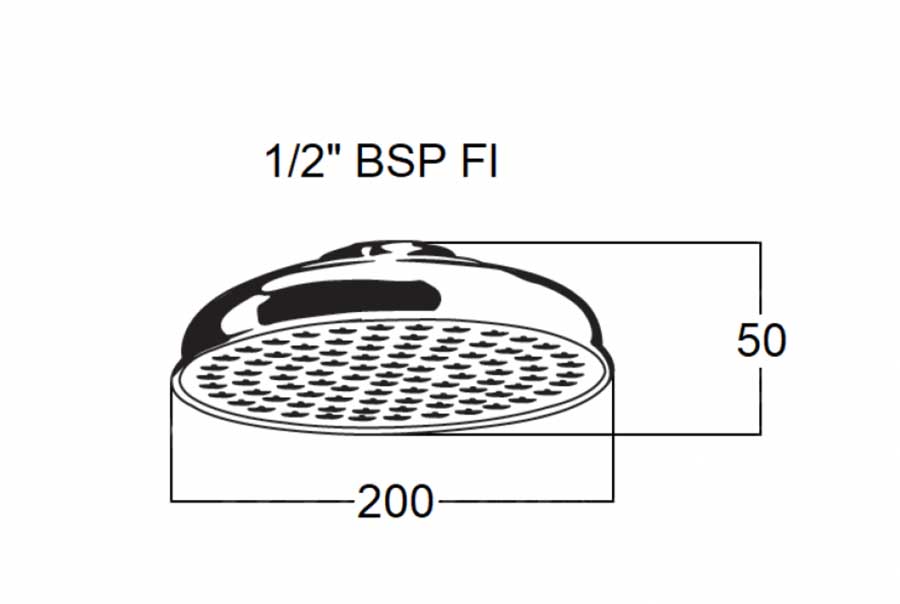 CB Ideal 200mm Shower Rose Polish To Plate