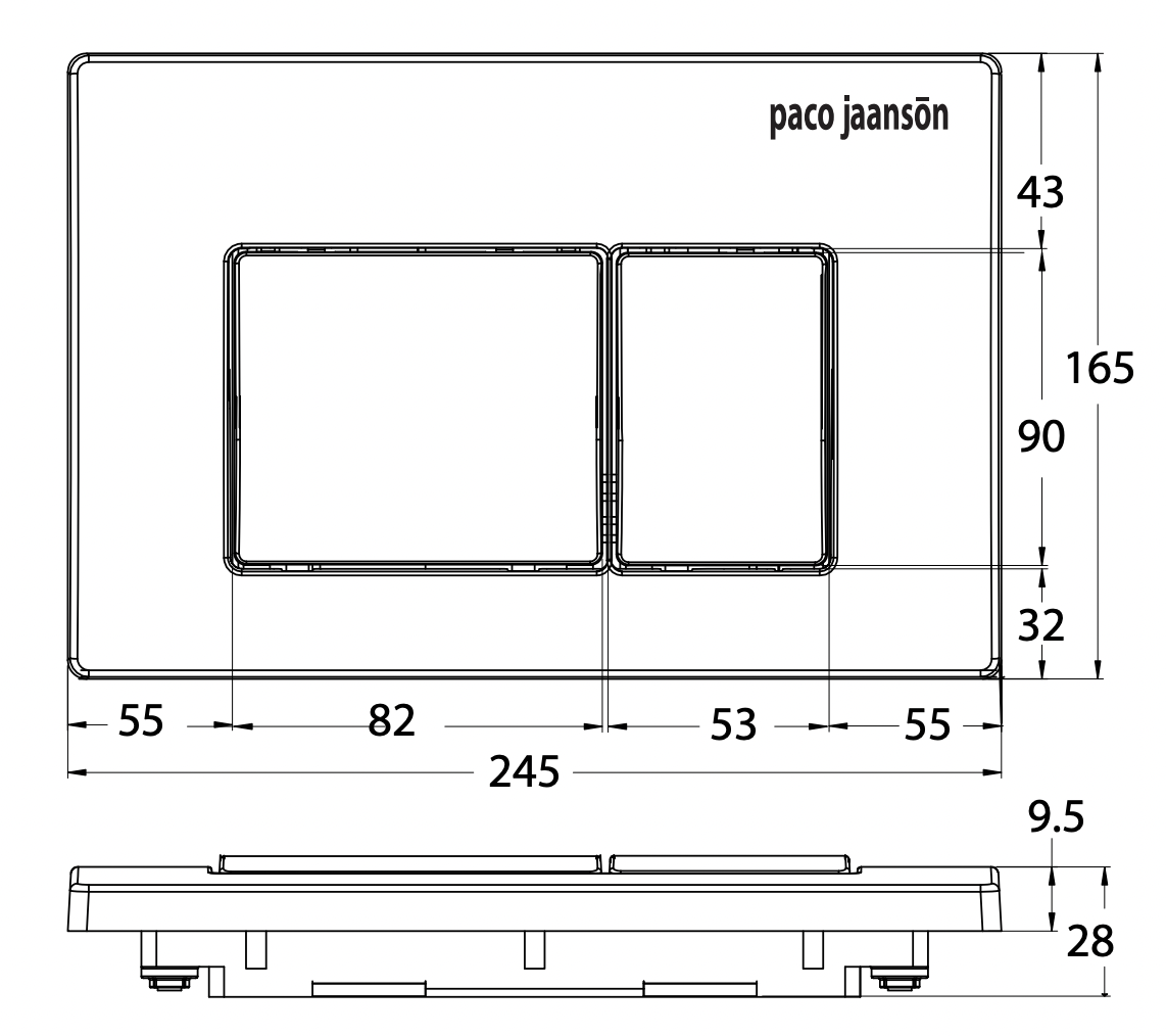 Paco Jaanson Breeze Dual Flush Control Plate Polished Chrome