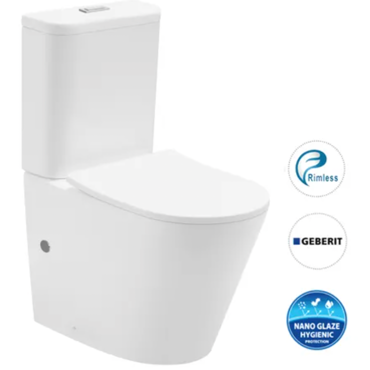 Inspire Oasis Rimless Gloss White Back to Wall Toilet Suite