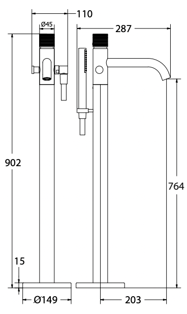 Paco Jaanson Vinile Free Standing Bath Filler