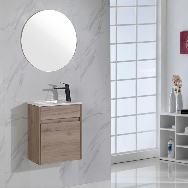 Aulic Revit  Single  Door Timber Finish compact Wall Hung Vanity 465mm