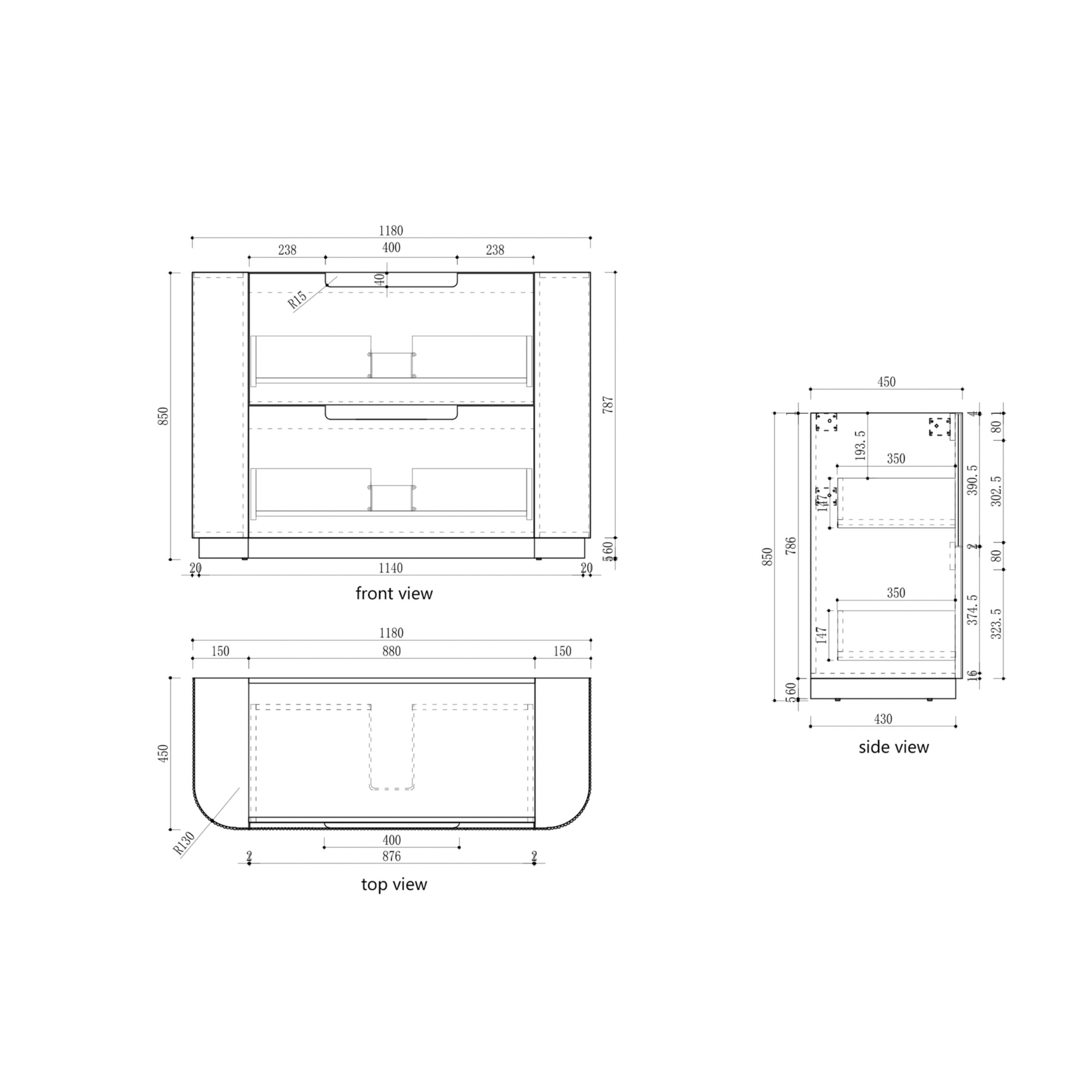 Aulic Curva   Matte White  V-Groove Floor Standing Vanity 1200mm
