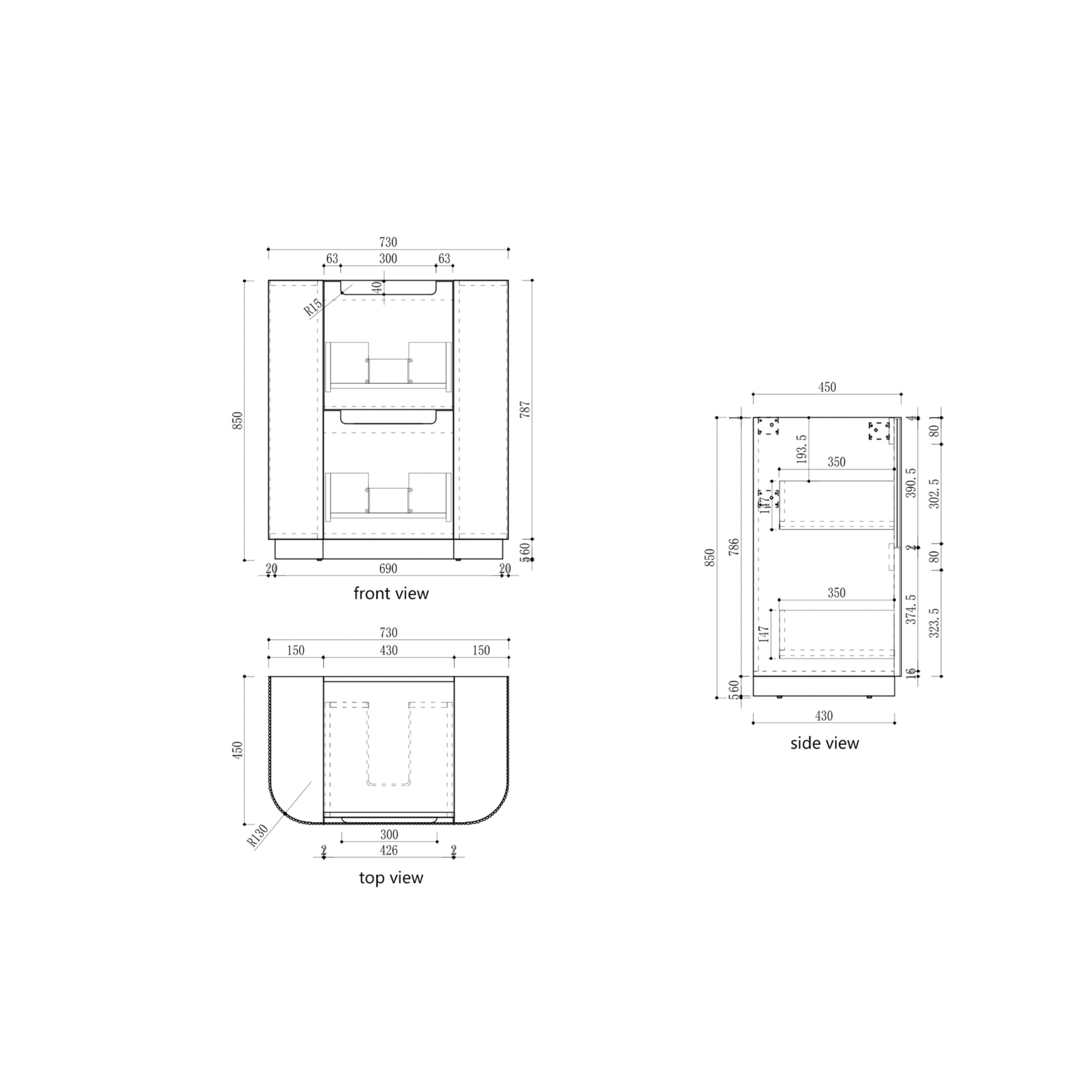 Aulic Curva   Matte White  V-Groove Floor Standing Vanity 750mm