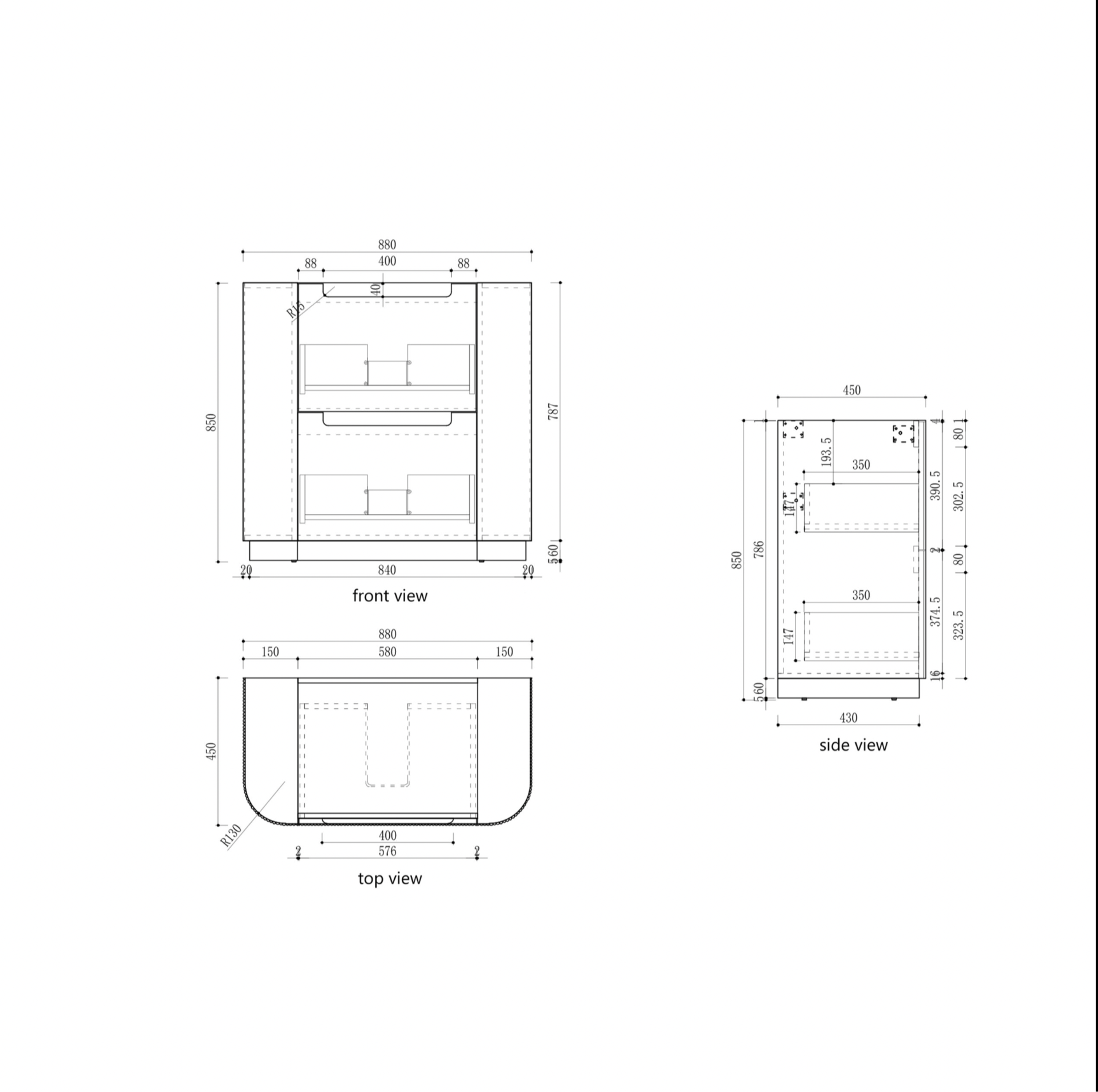 Aulic Curva Matte White  V-Groove Floor Standing Vanity 900mm