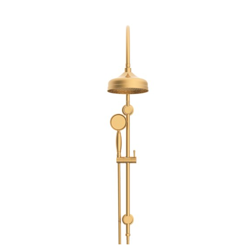 ADP Eternal Gooseneck Twin Shower Brushed Brass