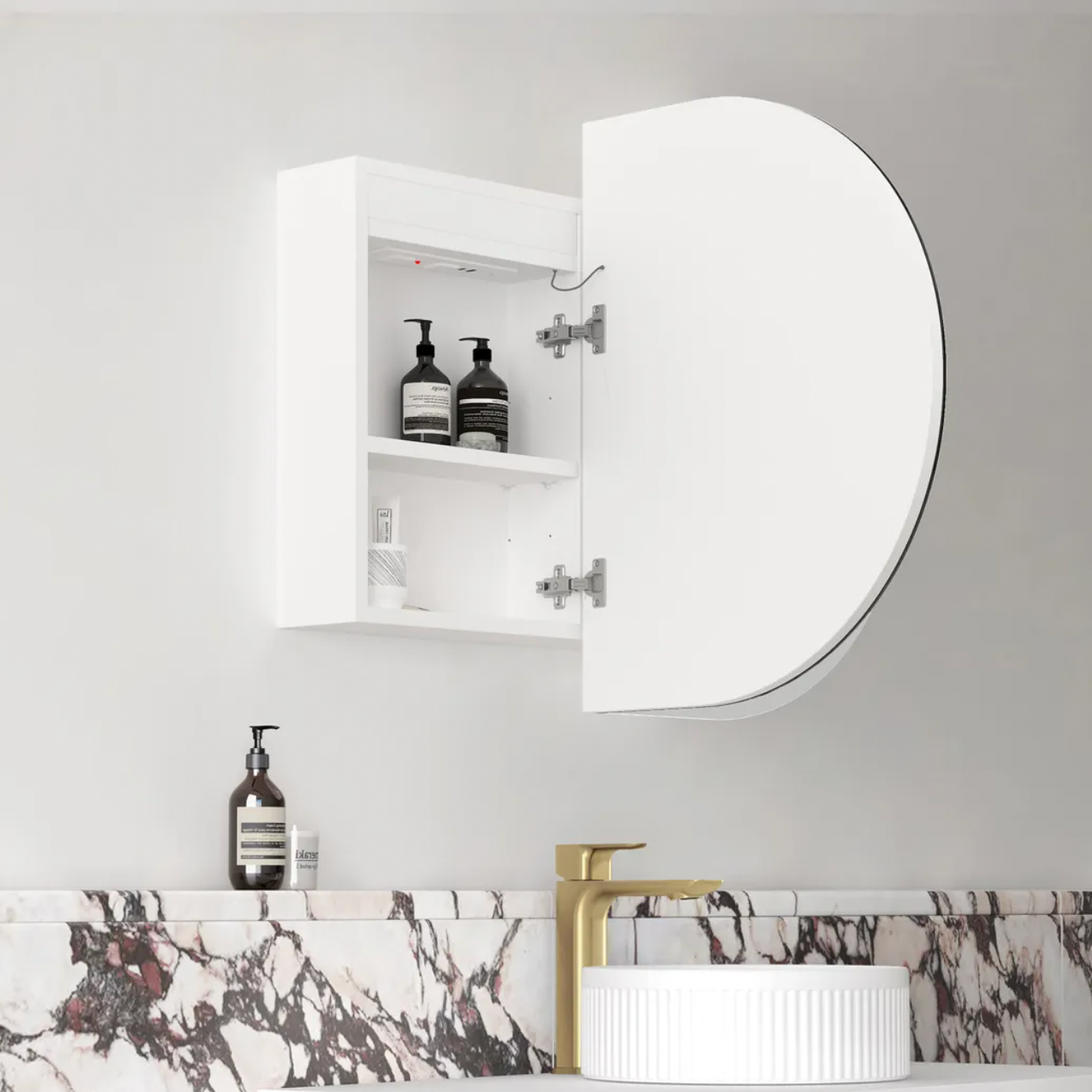 Otti Bondi LED Mirror Cabinet Matte White 900mm