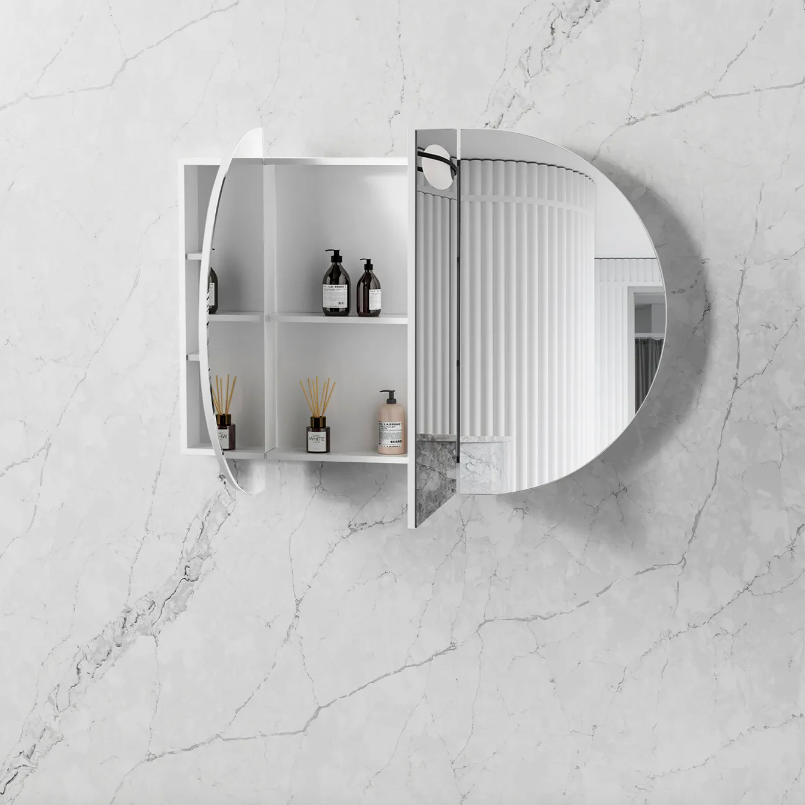 Otti Marlo Matte White Mirror Cabinet 1200mm