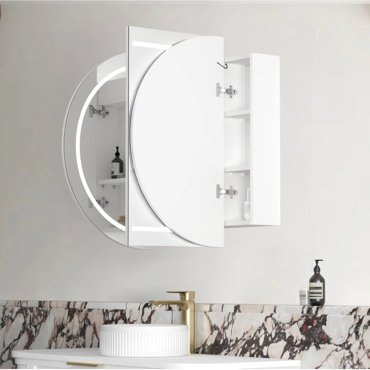 Otti Bondi LED Mirror Cabinet Matte White 1500mm