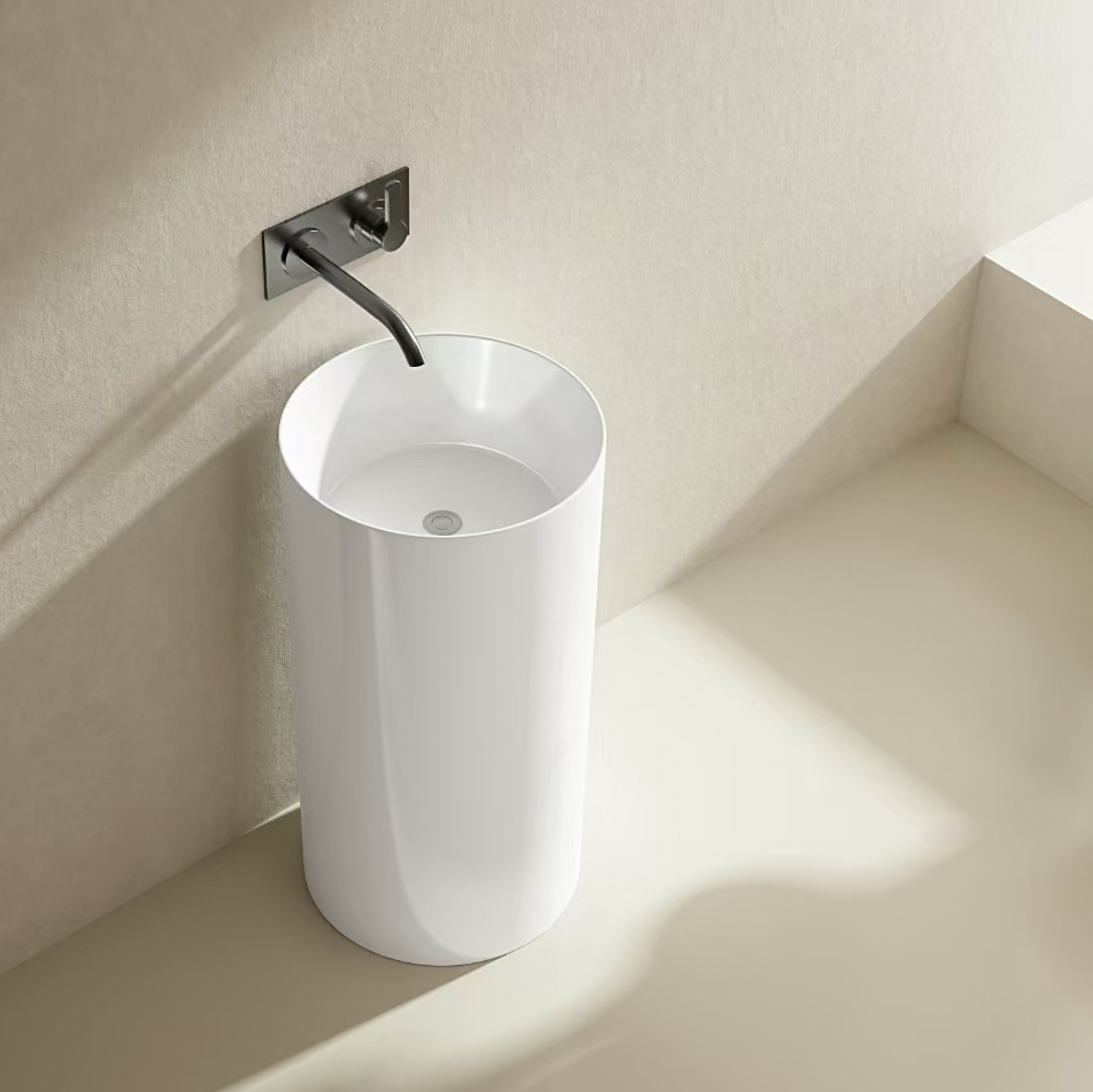 Lukka Ollia Floor Standing Pedestal Basin Matte White