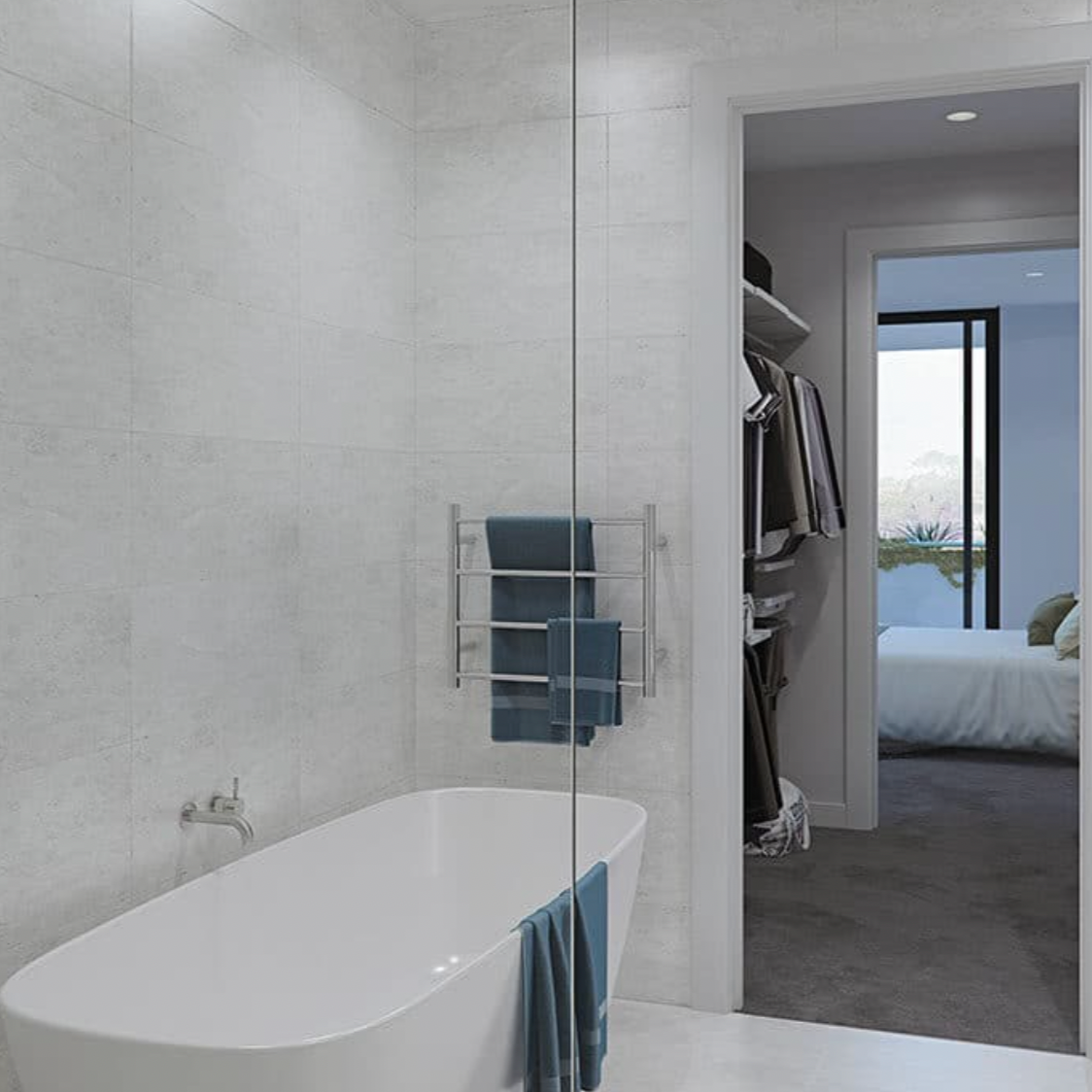 Thermogroup 4 Bar Thermorail Polished Stainless Steel Round Heated Towel Ladder 550x550mm