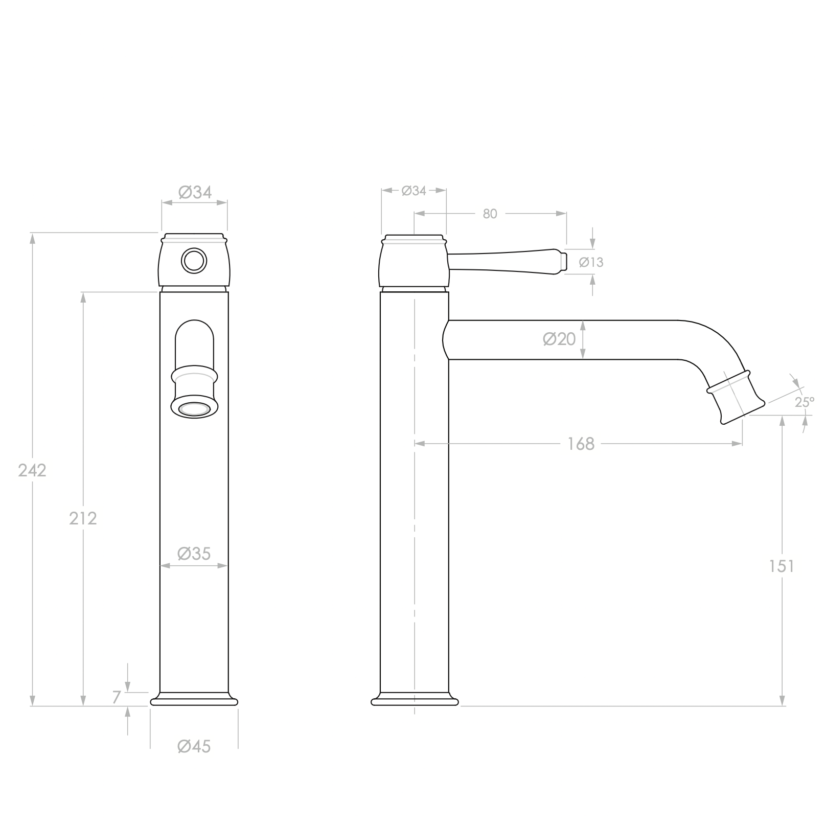 ADP Eternal Tall Basin Mixer Tap Chrome
