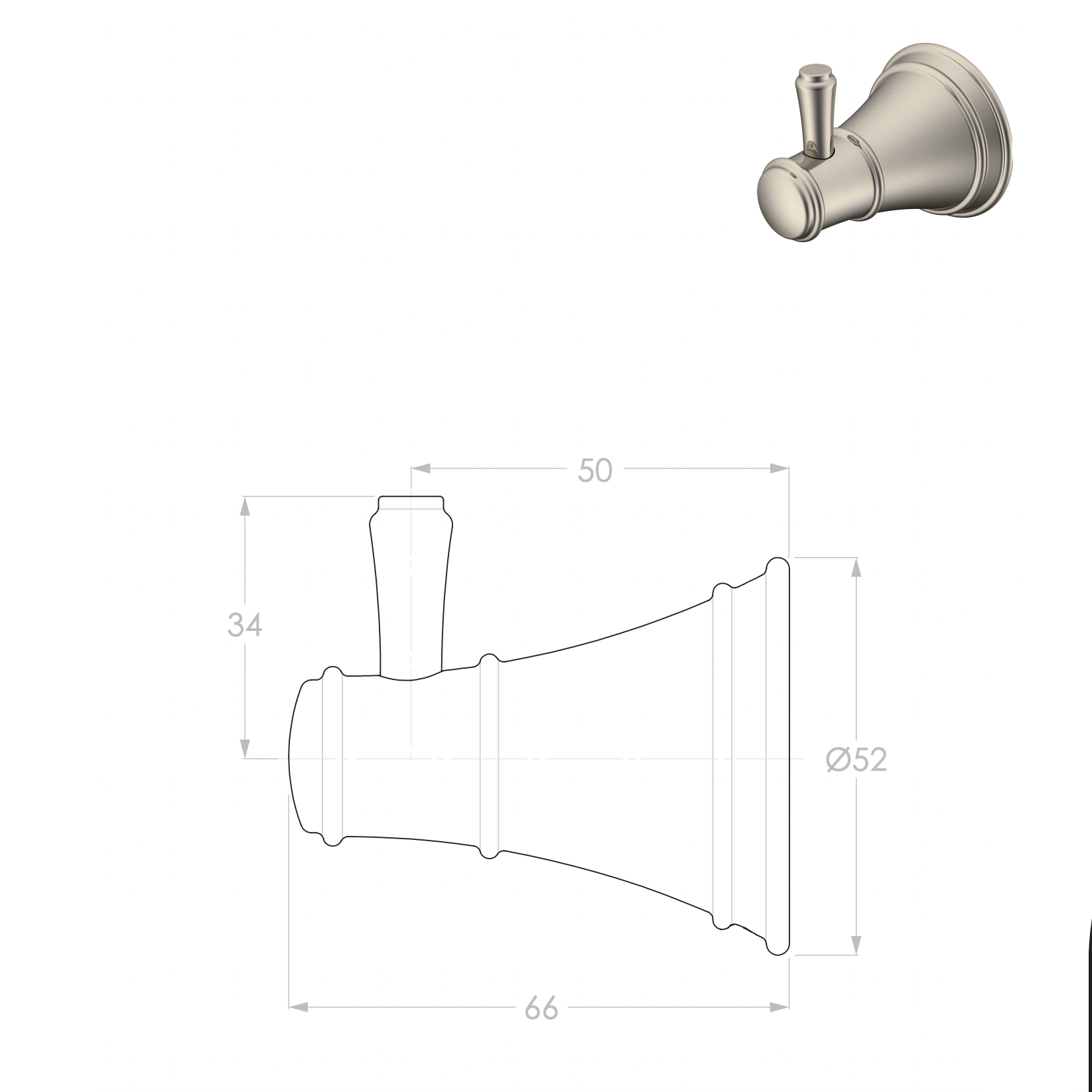 ADP Eternal  Robe Hook Brushed Brass